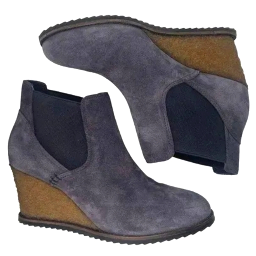 Trask Tatum wedge bootie in indigo suede - Picture 2 of 9